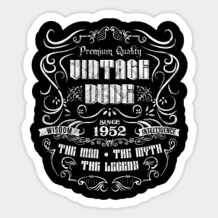 Vintage Dude 1952 The Man The Myth The Legend' Birthday Sticker